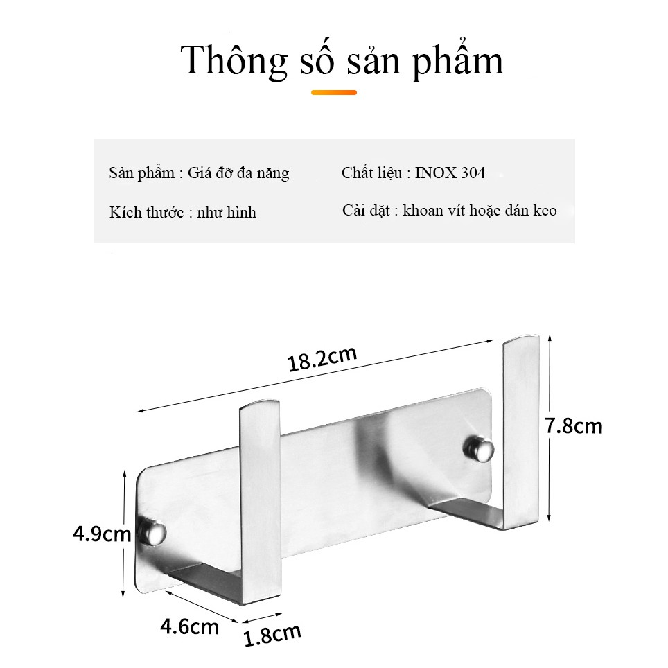 Giá đỡ vung nồi, chảo treo tường chất liệu INOX 304 chống hoen gỉ