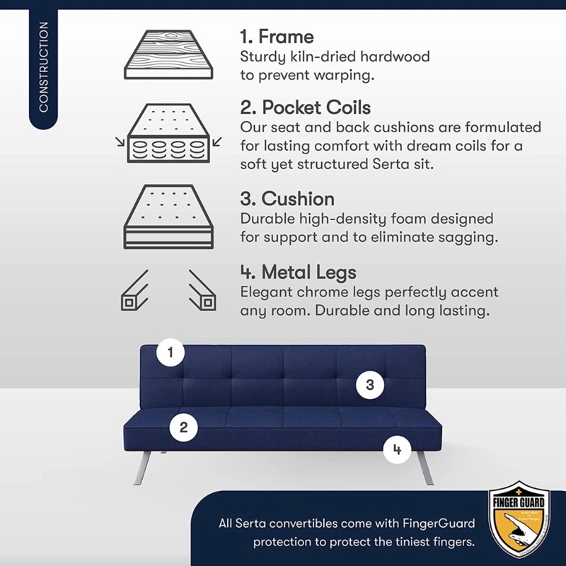 ghế sofa giường nằm gấp gọn cao cấp chính hãng SERITA giá rẻ chất vải mịn êm ái chân ghế inox chịu lực tốt Trường Mai | BigBuy360 - bigbuy360.vn