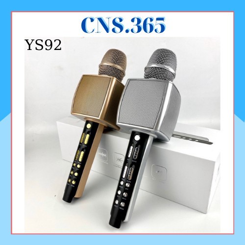 Micro Karaoke YS92 Bluetooth Không Dây, Hàng Cao Cấp, CNS.365 Hút Âm Tốt, Loa To 7Wx2, Thiết Kế Tinh Tế Bảo Hành 1 Đổi 1