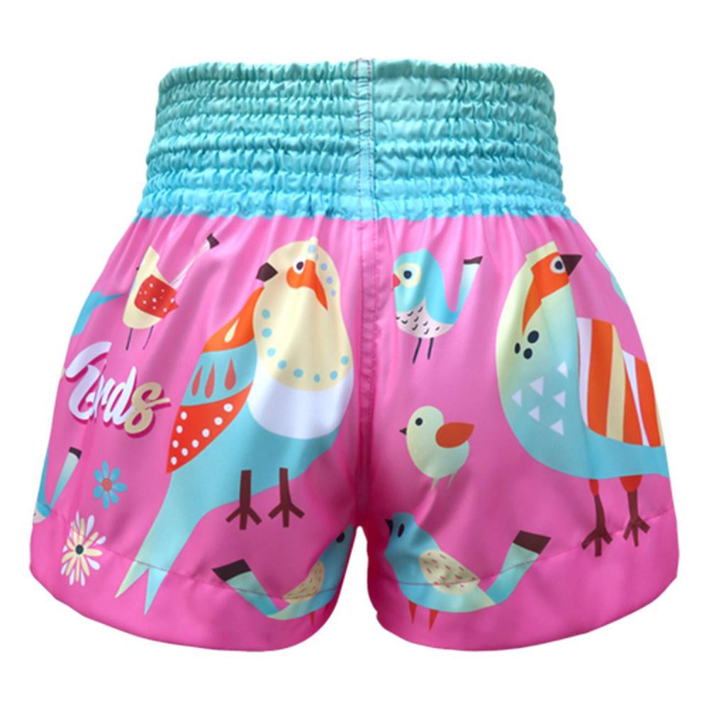 Quần Muay Thai Tuff Pink Pastel Birds Pattern