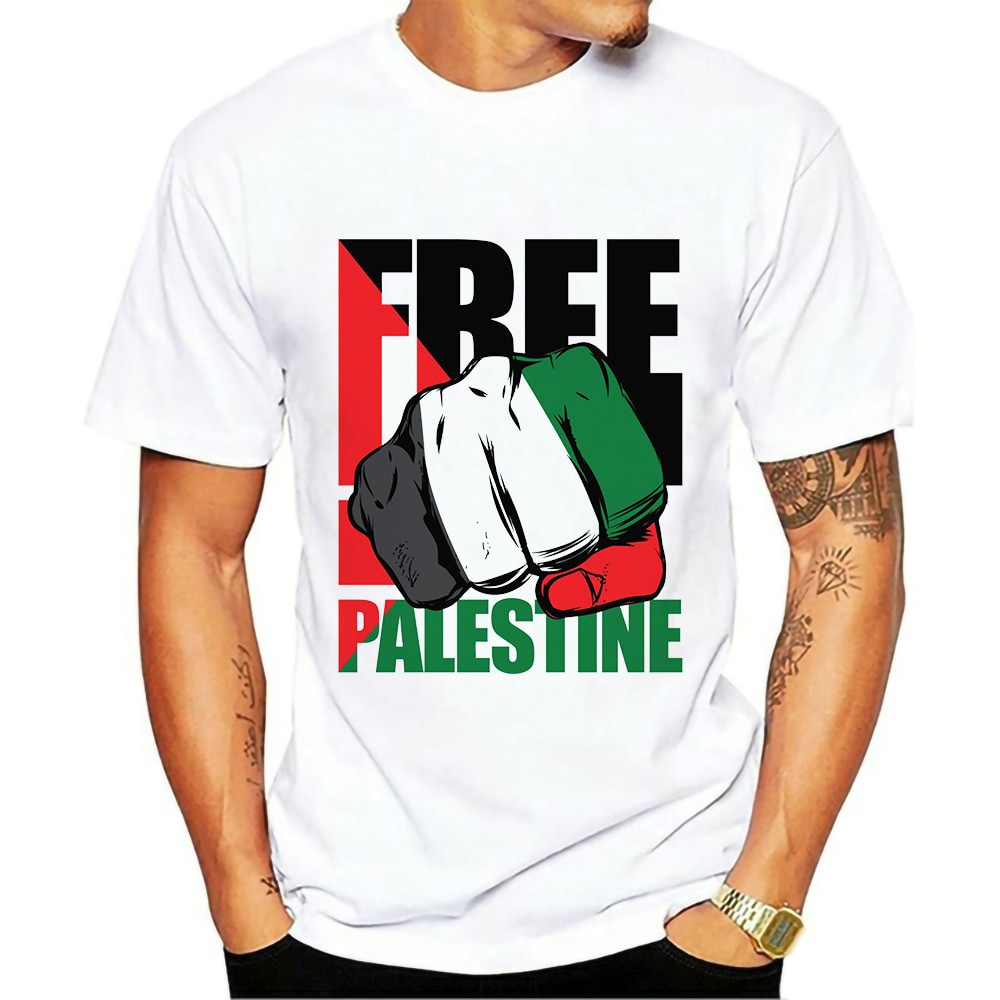 Áo thun in chữ Gaza Fist Faust Free Palestine Intifada Israel Arafat đạo