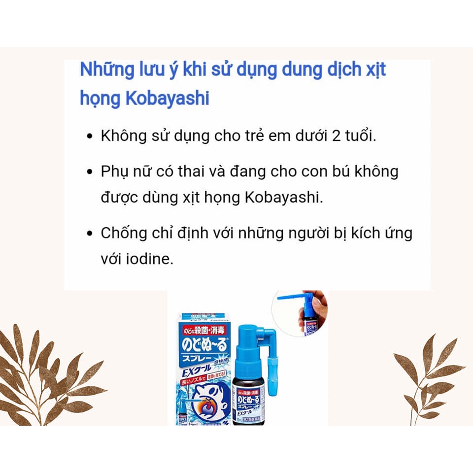 Xịt Họng Kobayashi Giảm Ho,Rát Họng Ngừa VR 15ml Nhật Bản