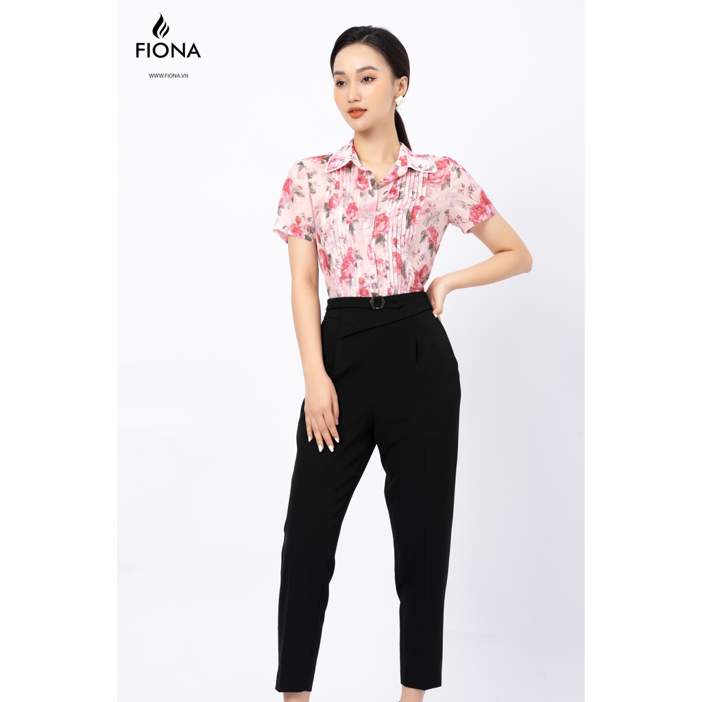 Quần Tây Nữ Công Sở Cạp Cao FIONA, Quần Baggy Tôn Dáng Trẻ Trung tà bong đai trang trí cạp F351325