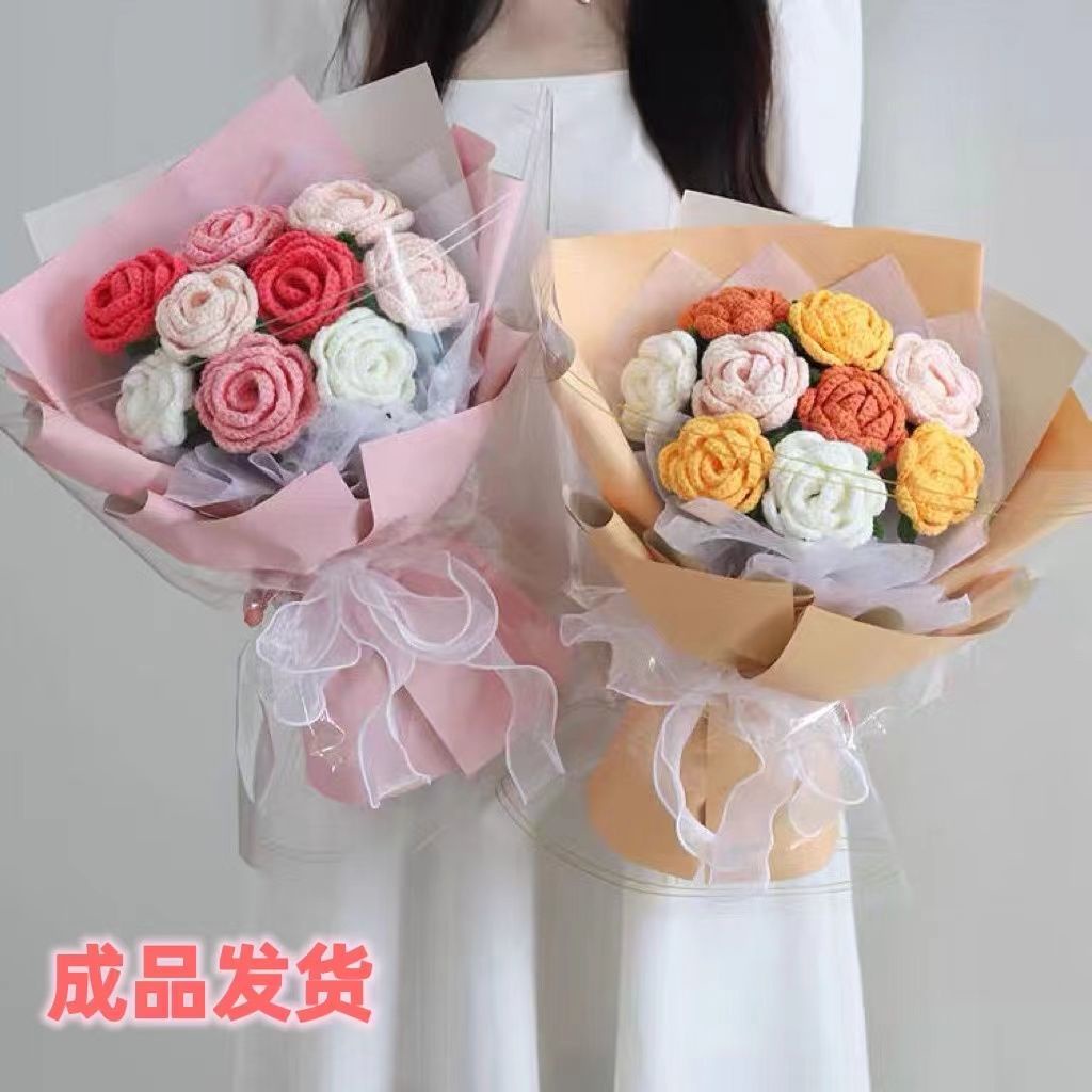 Sản Phẩm Hoàn Thiện Bó Hoa Hồng Nhân Tạo Làm Quà Tặng Sinh Nhật Bạn Gái / Lễ Tốt Nghiệp