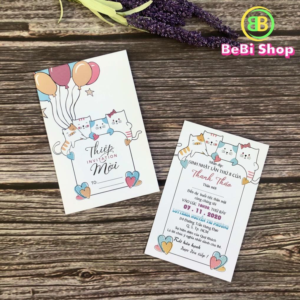 ✅|𝐗𝐚̉ 𝐊𝐡𝐨| Thiệp Sinh Nhật - Thiệp Thôi Nôi - Thiệp Đầy Tháng Cho Bé Mèo