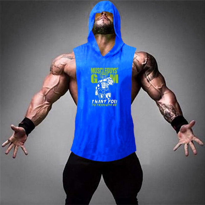 Áo thể thao ba lỗ có mũ trùm thời trang cá tính cho nam