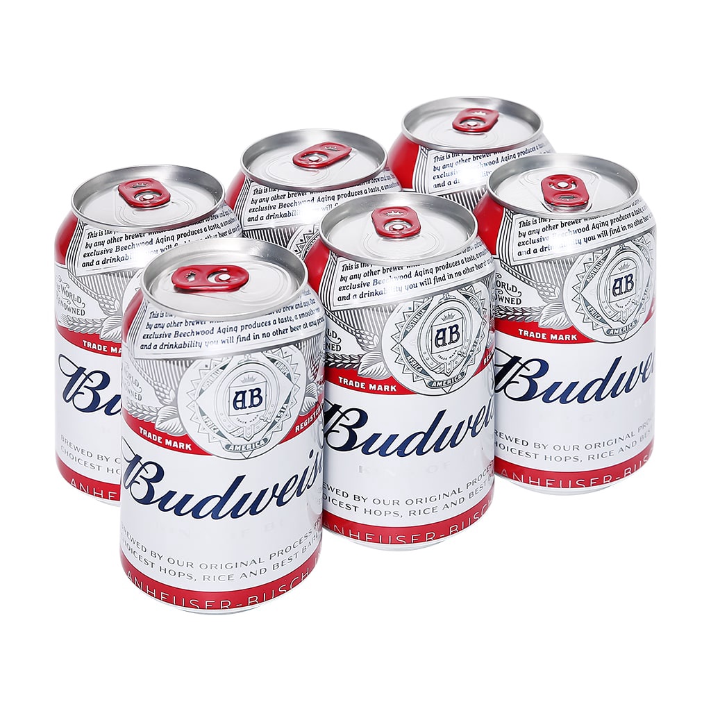 Bia Budweiser lon (6Lon)