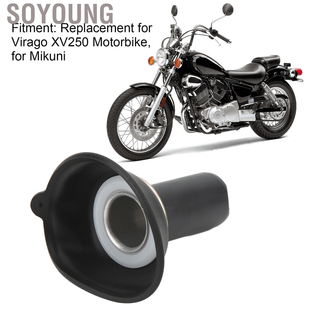 Soyoung 23.9mm Motorbike Carburetor Plunger Diaphragm Black Rubber Replacement for Virago XV250