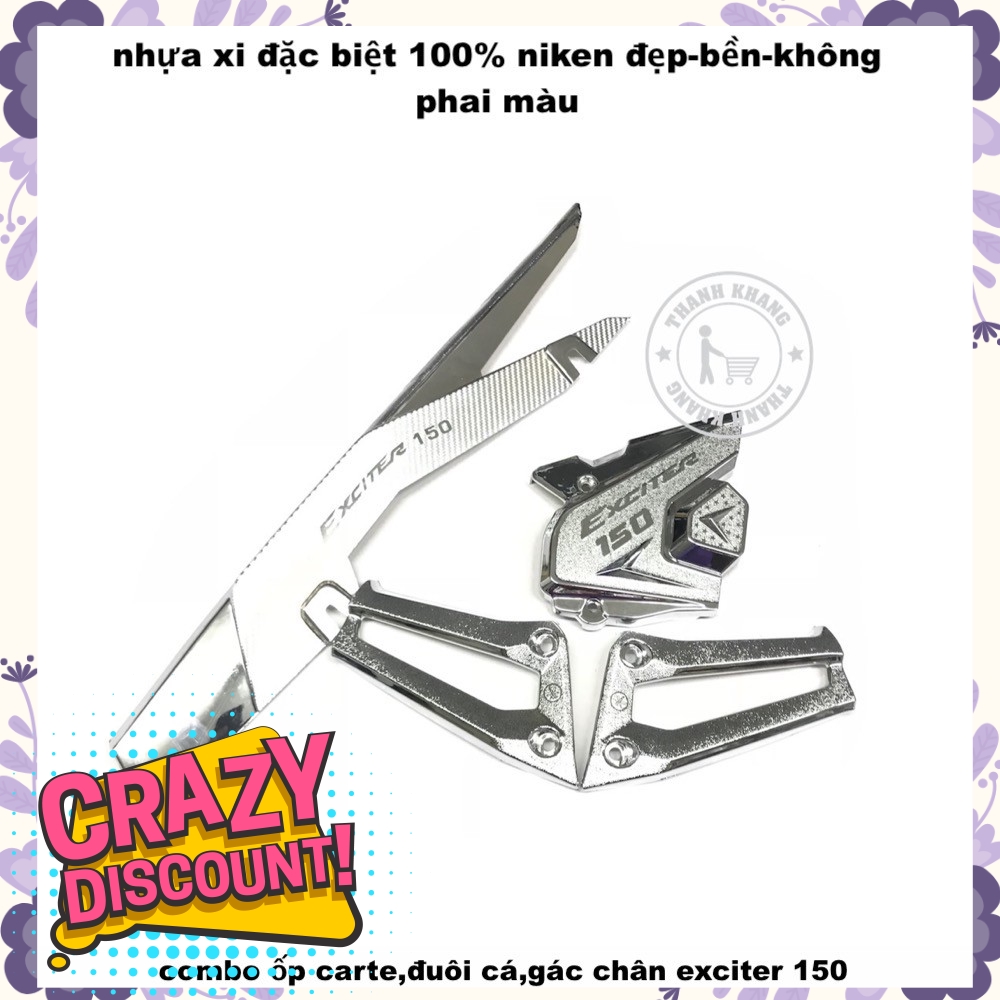 Combo ốp carte, đuôi cá, gác chân EXCITER 150 NXT-EX15-16 NXT-EX15-20 NXT-EX15-18 3 MÓN
