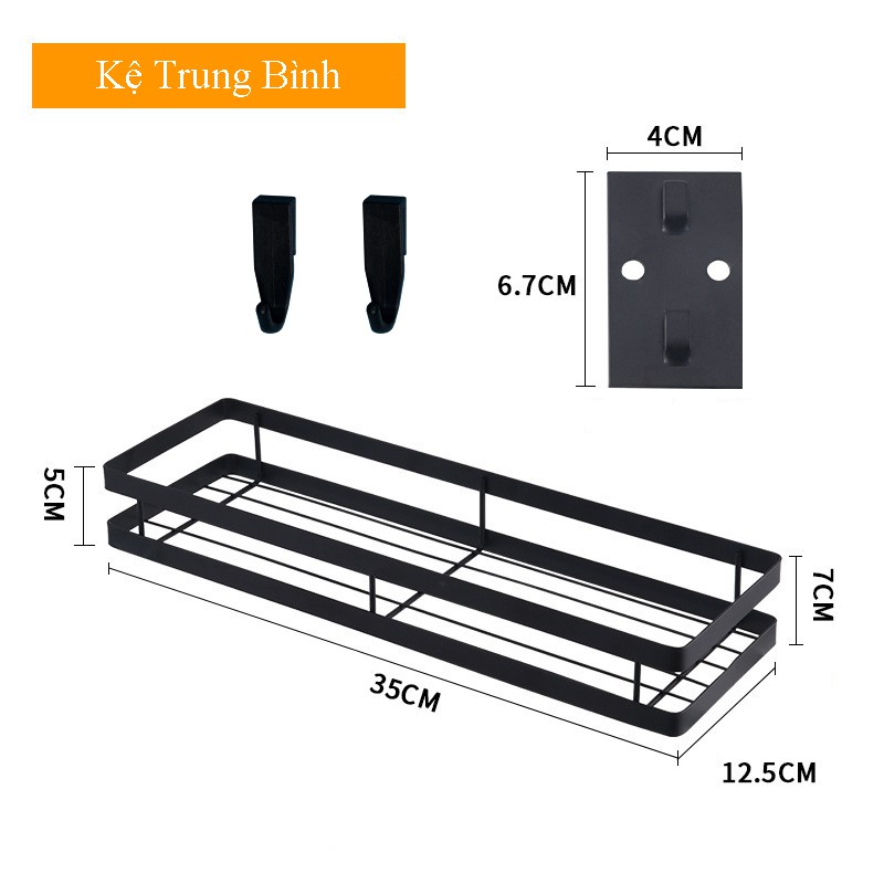 [Mã giảm 100k đơn 250k] Kệ Gia Vị Dán Tường Nhà Bếp Đa Năng SENNAI Bằng Thép Cacbon Có Kèm Keo Dán, Đinh Ốc Chuyên Dụng