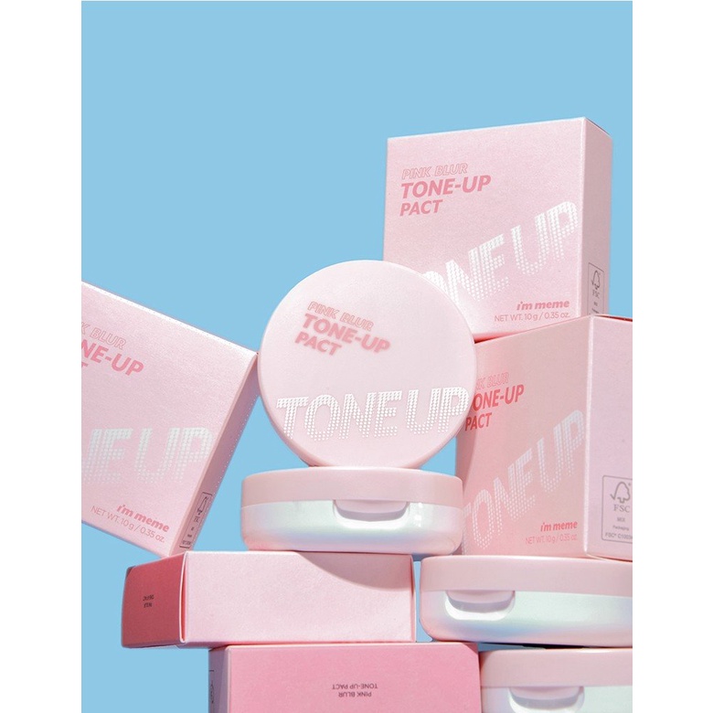 Phấn Phủ Dạng Nén Che Phủ, Kiềm Dầu, Nâng Tông Da Hiệu Qủa I'm Meme Pink Blur Tone-Up Pact 10g