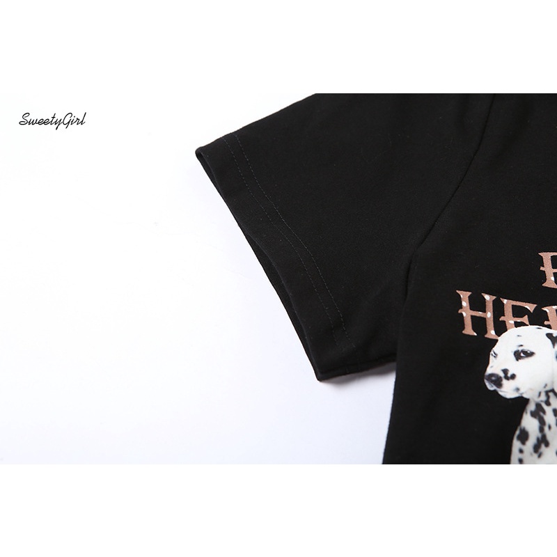 Áo Crop Top Nữ Tay Ngắn Cổ Tròn In Chữ 2022 Thời Trang