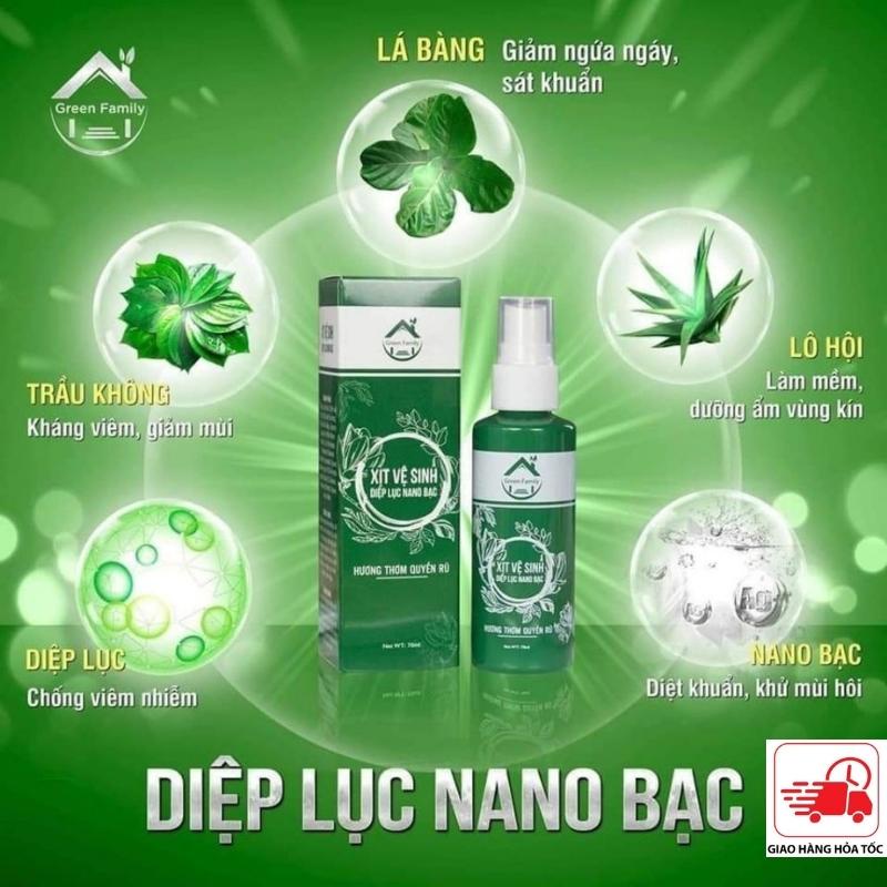 Xịt Vệ Sinh Diệp Lục Nano Bạc Ngừa Viêm Nhiễm Giảm Khô Rát Lưu Hương Thơm Quyến Rũ