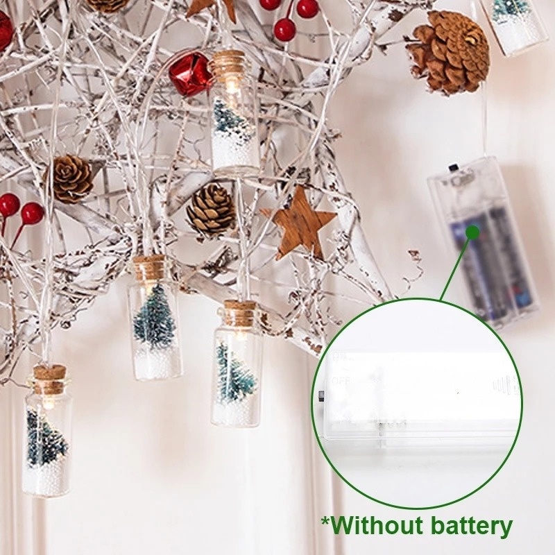 Dây Đèn LED 2M 10 Bóng Dùng Pin Trang Trí Giáng Sinh