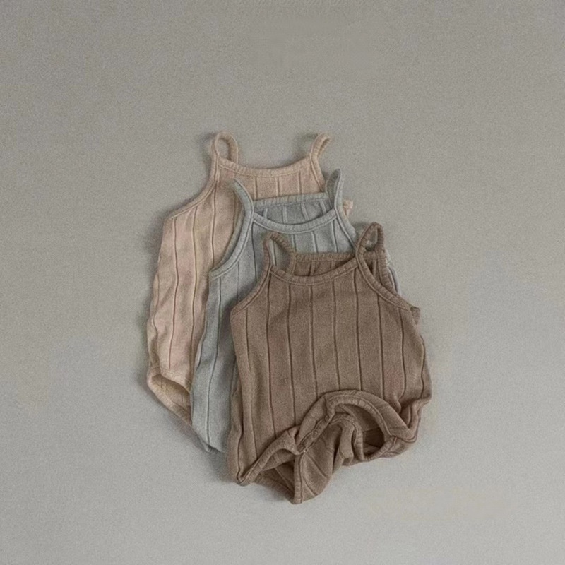 Bộ Áo Liền Quần Một Mảnh Vải Cotton Mỏng Mềm Mại Kiểu Hàn Quốc Thời Trang Mùa Hè Cho Bé ZD2D
