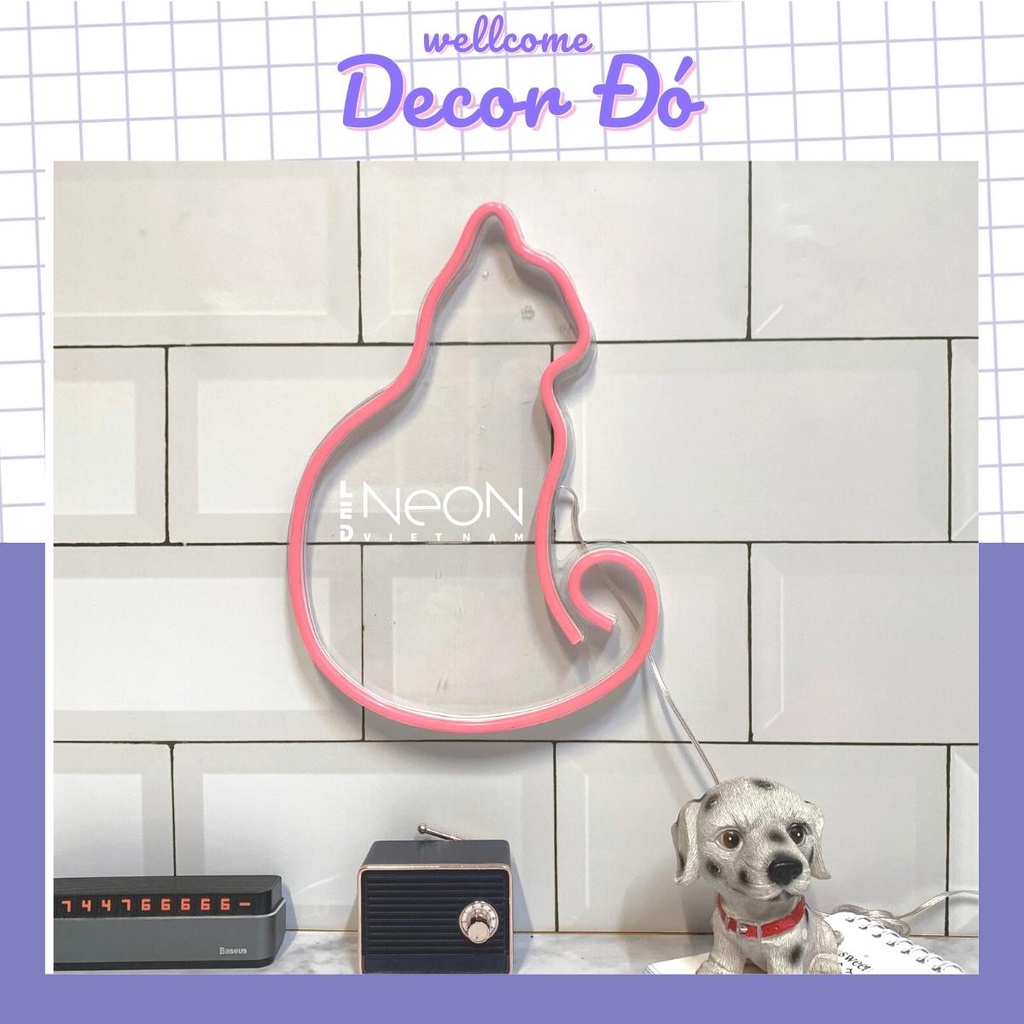 Đèn NeonSign | Mèo Nhỏ Nhiều Màu | Kt: 25x18cm | Quà Tặng Trang Trí Cực Chất , Siêu Sáng & Tiết Kiệm Điện Với Led 12v