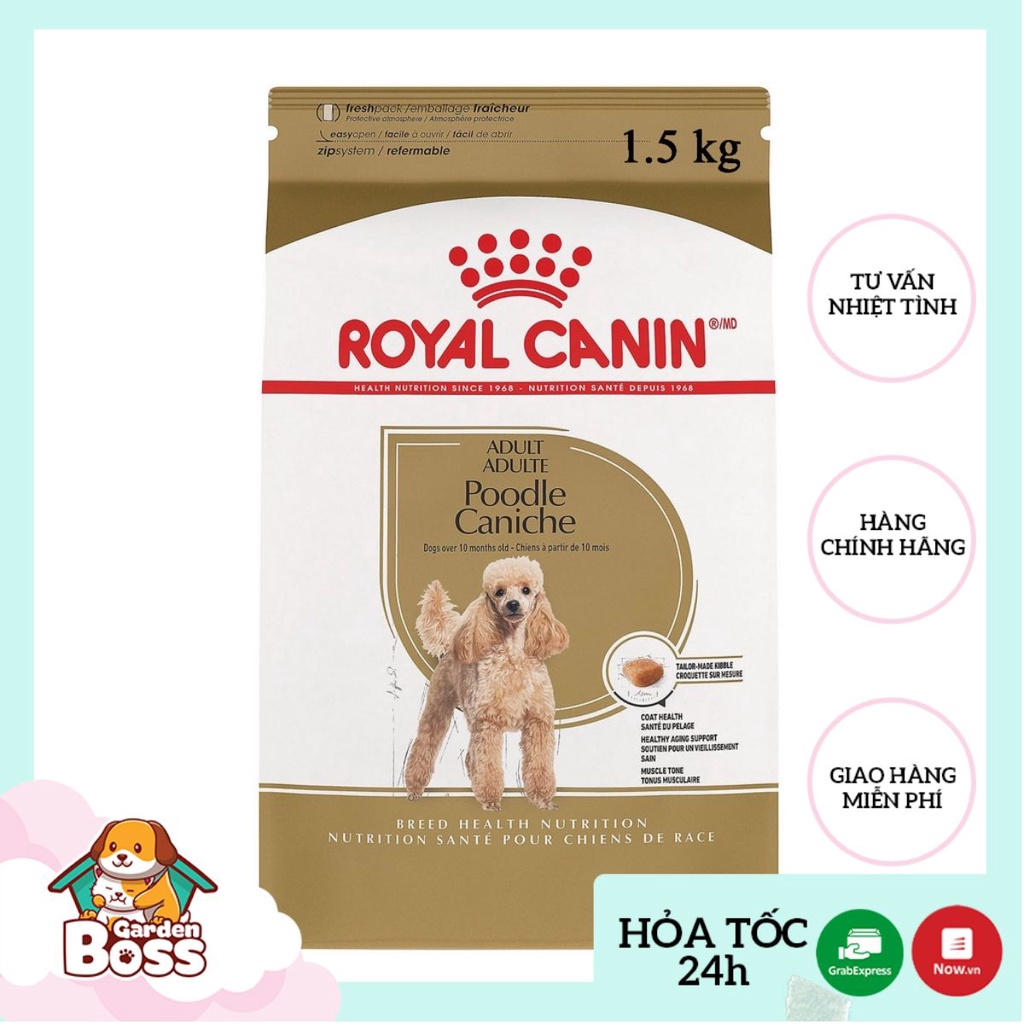 Thức ăn dạng hạt cho chó Royal Canin Poodle Adult 1.5kg – Boss Garden