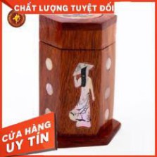 [ COMBO 4 MÓN GIÁ RẺ ] Bộ Combo Khay trà Như ý : khay trà gỗ hương + hộp chè + lọ tăm + ấm chén - FREE SHIP TOÀN QUỐC - 