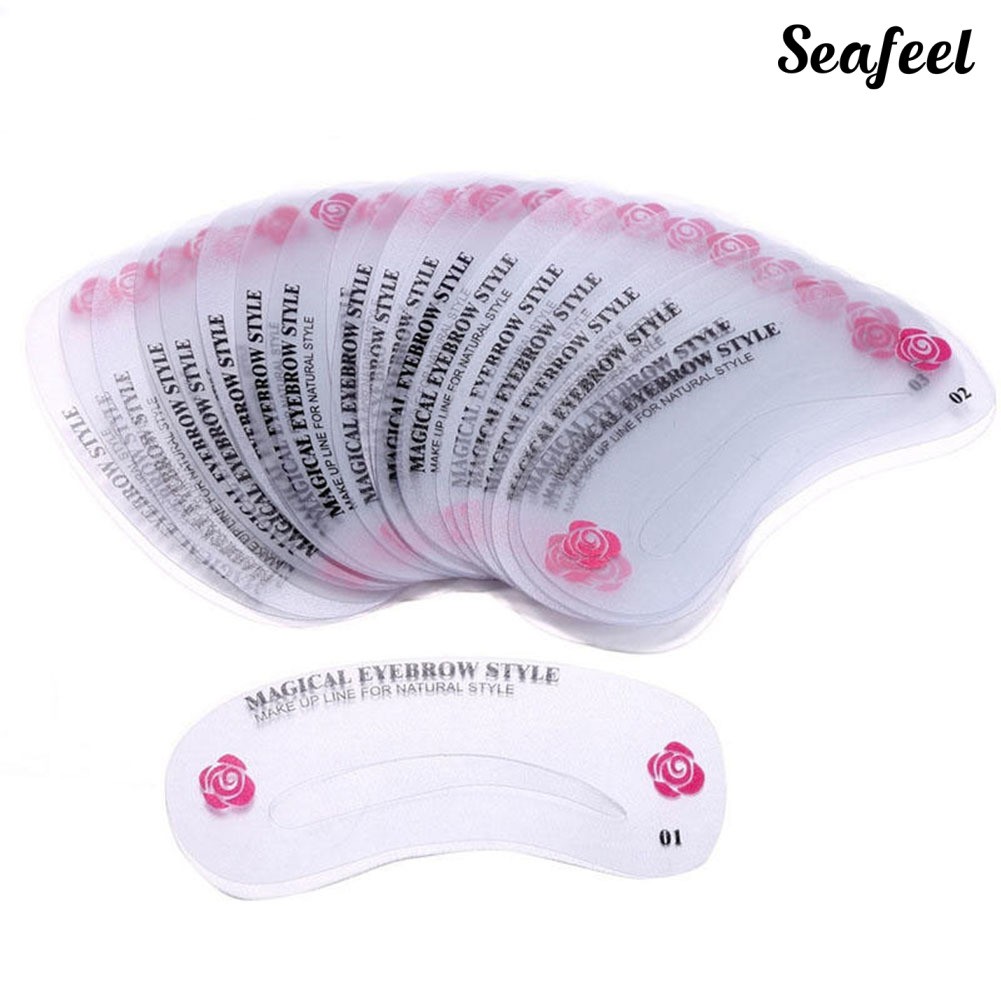 (Hàng Mới Về) Set 24 Khuôn Kẻ Lông Mày Trang Điểm Tiện Dụng