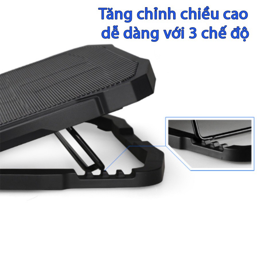 Đế tản nhiệt Latope quạt hút nhiệt nâng chỉnh độ cao làm mát máy tính laptop