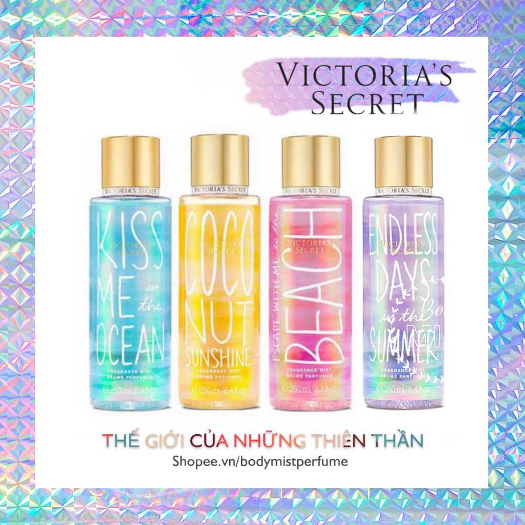 𝗕𝗢𝗗𝗬𝗠𝗜𝗦𝗧⚜️ Mẫu thử xịt thơm Body Mist Victoria's  Summer Vacation 250ml