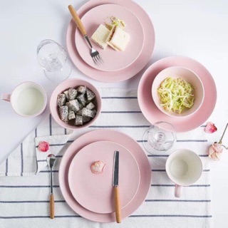 [TRẢ ORDER] Bộ bát đĩa màu hồng