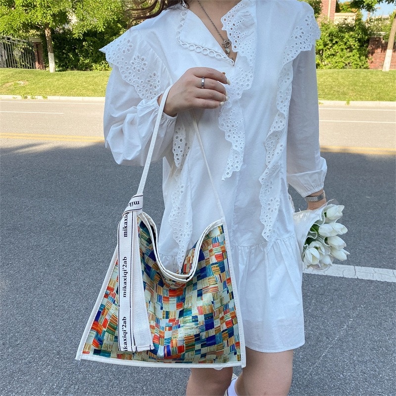 Niche Túi tote Sức Chứa Lớn Thiết Kế Hàn Quốc Cho Học Sinh Gylb380