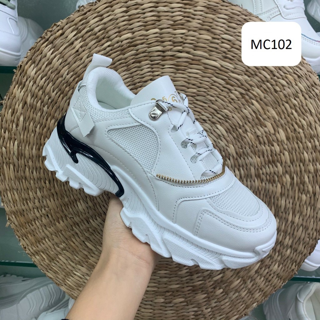 [Sale Sập Sàn] Giày Thể Thao Nữ đẹp đế răng cưa Phong cách Hàn Quốc, độn đế cao màu trắng, giày thời trang nữ của năm
