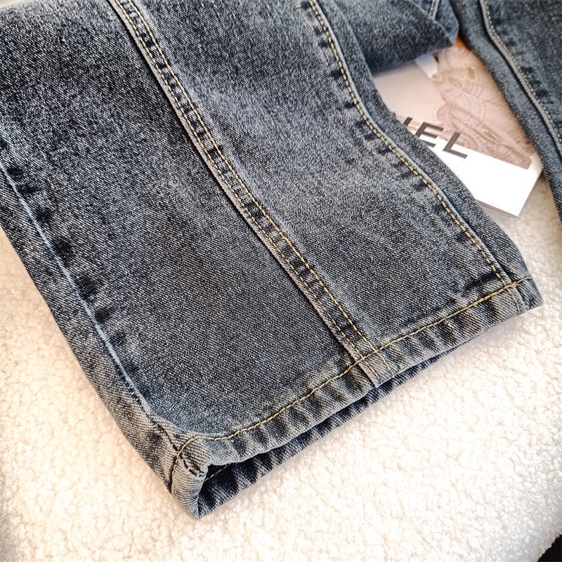 Quần Jean Dài Ống Rộng Thời Trang Retro Đường Phố Mỹ Cá Tính Cho Nam Nữ