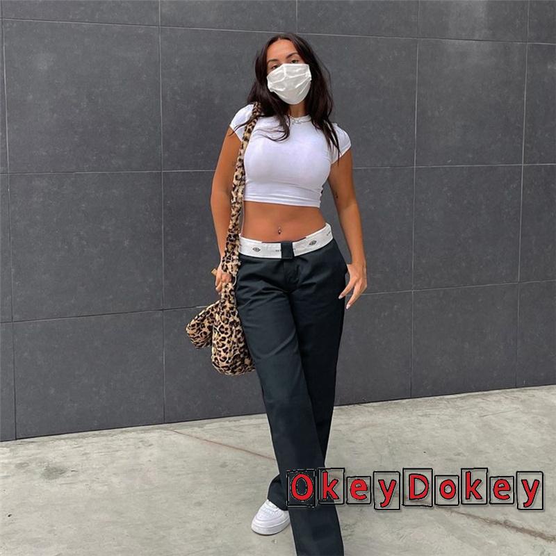 Quần Dài Lưng Thấp Có Túi Màu Sắc Độc Đáo Thời Trang Cho Nữ