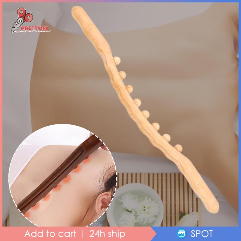[Prettyia1] Con Lăn Gua Sha Bằng Gỗ Cầm Tay Chuyên Nghiệp Cho Điêu Khắc Cơ Thể
