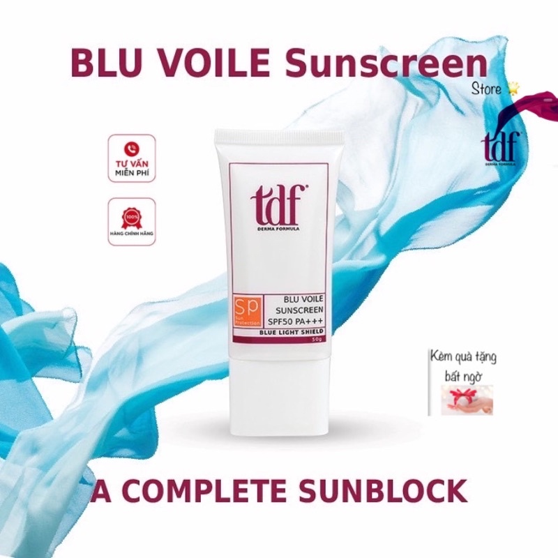 Kem chống nắng tdf Blu Voile Sunscreen chống ánh sáng xanh từ màn hình điện thoại …chống lại tia UVA, UVB.