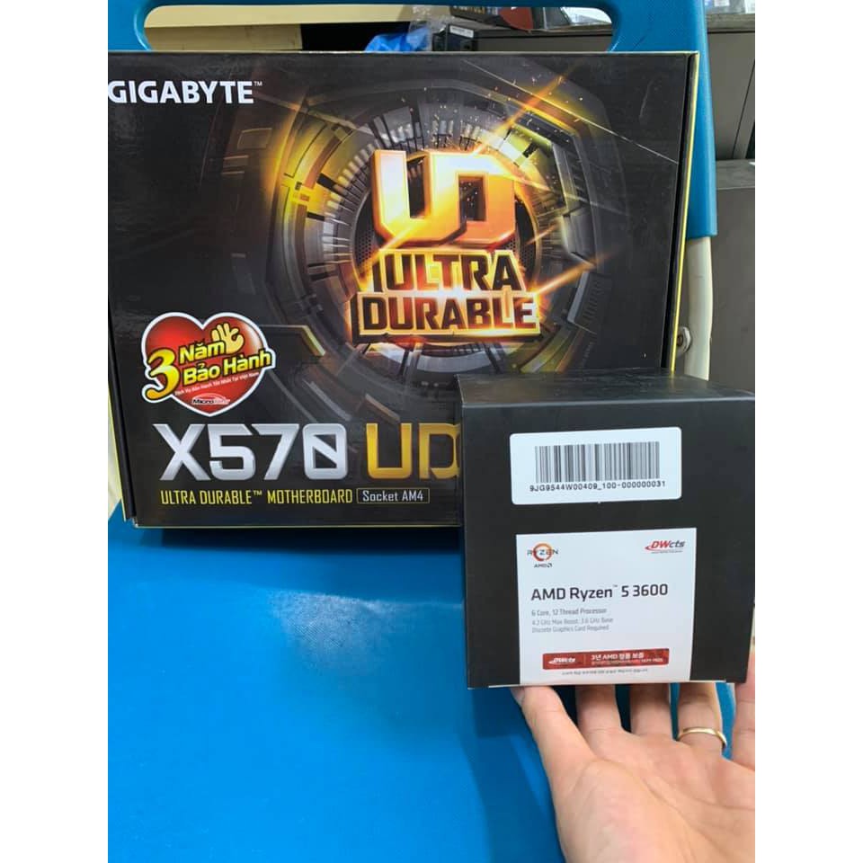 Combo Mainboard Gigabyte X570 UD, CPU AMD RYzen 5 3600 New