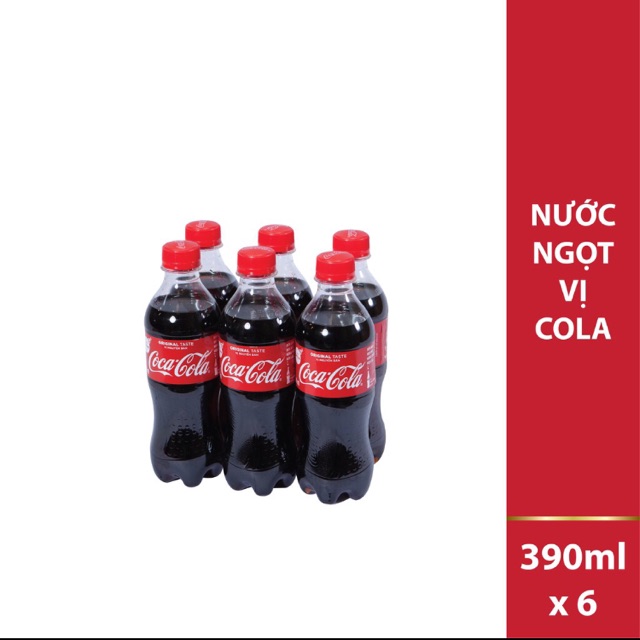 Lốc 6 Chai Nước Ngọt CocaCola 390 ml ( 6 chai x 390 ml)