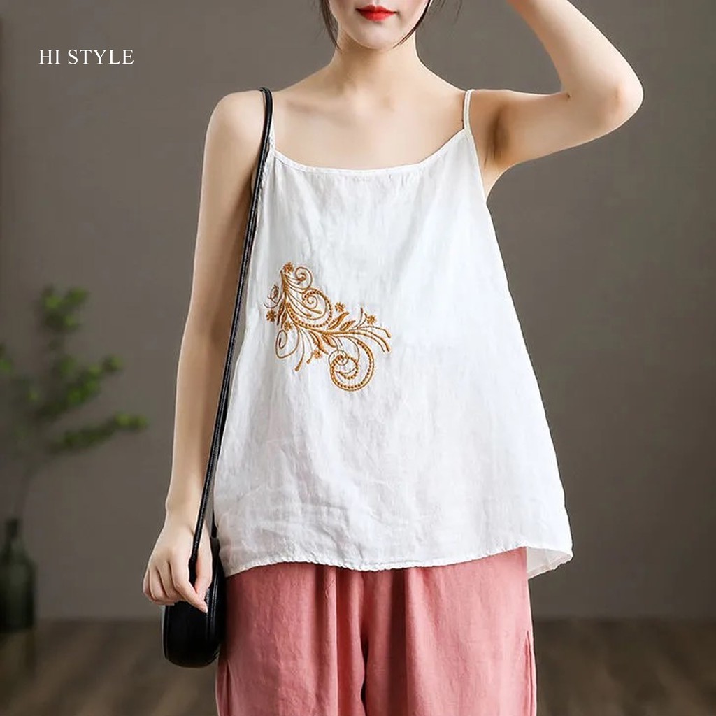 Áo 2 dây form suông rộng rãi có size to cho người mập kiểu dáng áo dây Basic Vintage Rentro siêu mát mẻ