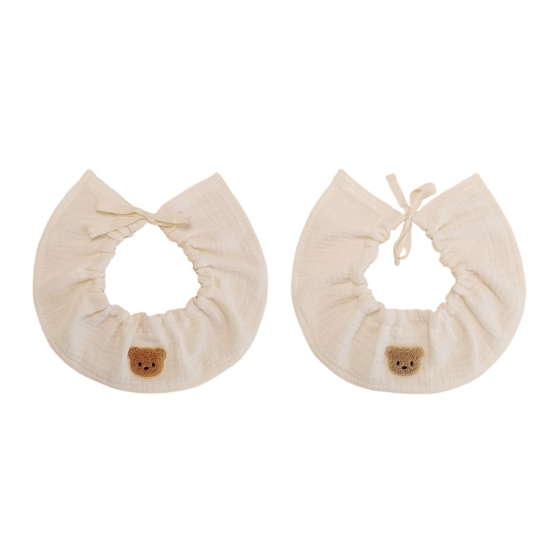 Khăn Yếm Ăn Bằng Cotton 4 Lớp Họa Tiết Gấu Hoạt Hình Dễ Thương Cho Bé