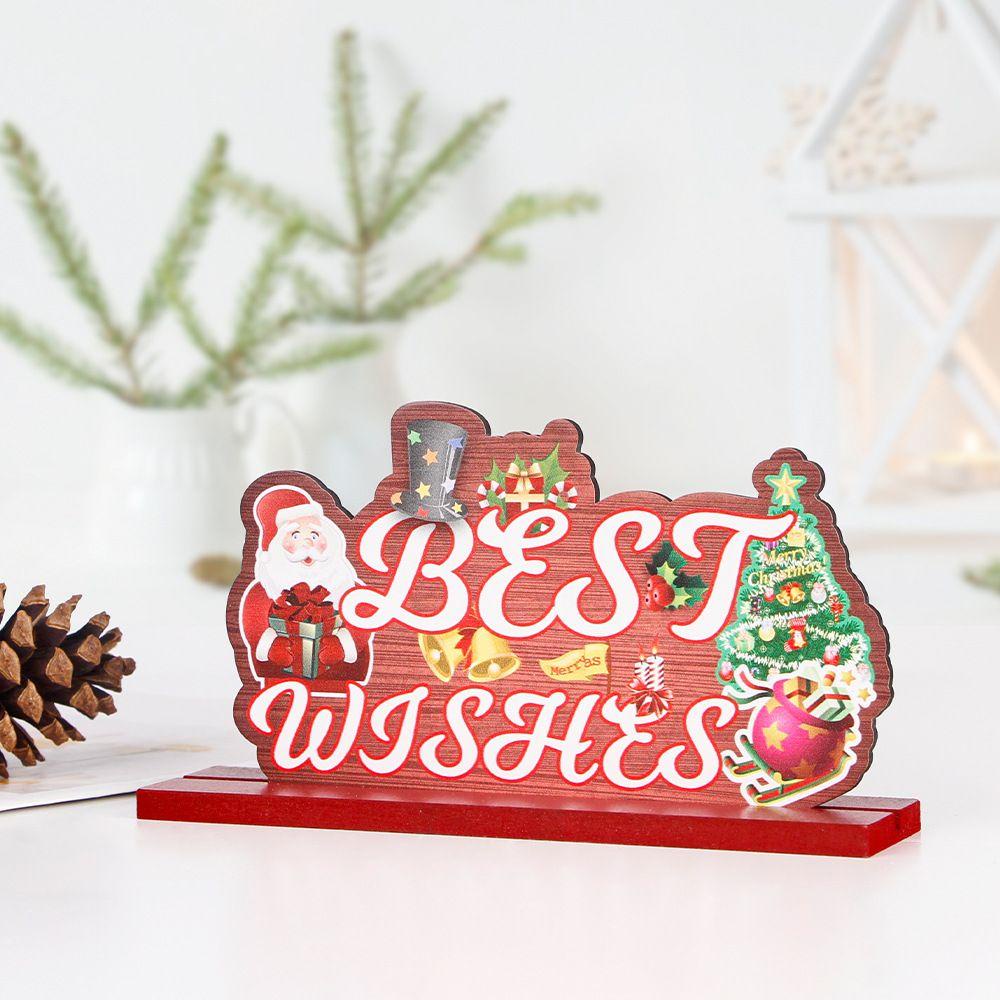 LONTIME Phụ Kiện Trang Trí Giáng Sinh Bằng Gỗ Hình Ông Già Noel Độc Đáo