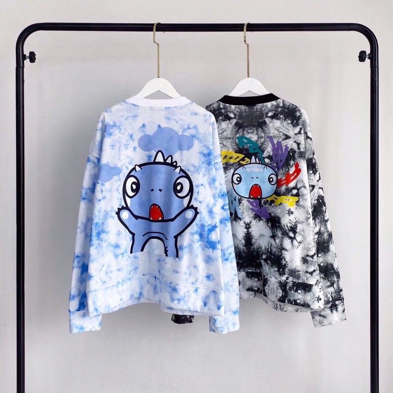 Áo Cardigan Nỉ Bông Loang Hoạ Tiết Ảnh Thật