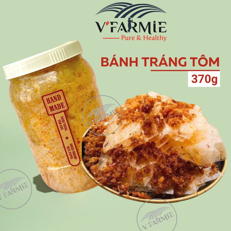 Bánh tráng tôm khô cháy tỏi hũ 370g mềm ngon