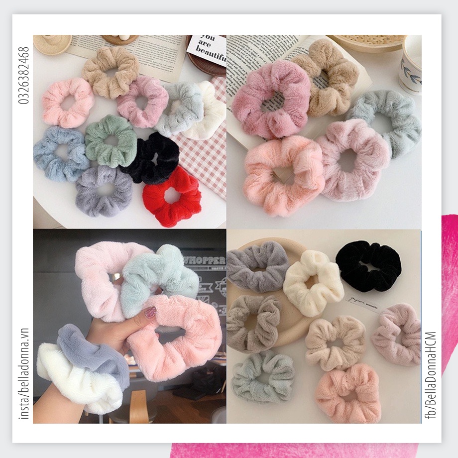 Dây Buộc Tóc Lông Thỏ Co Giãn Ấm Áp Chất Lượng Cao Bella LiLy 11