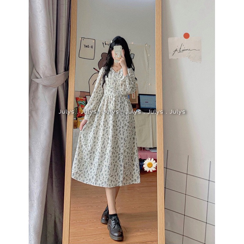 Váy babydoll hoa nhí 2 màu