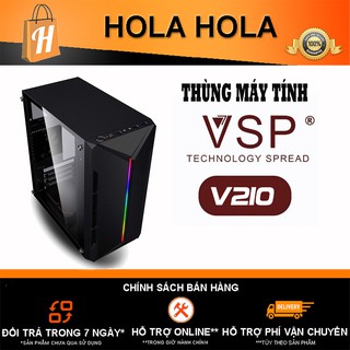Thùng Máy Tính Case VSP V210 Tích hợp LED RGB Hỗ trợ USB3.0 (Chưa Bao Gồm Fan) (mATX) (KHT)