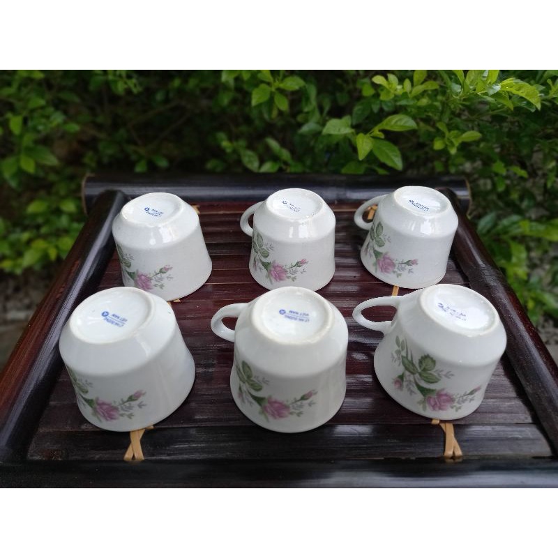Ấm chén hoa hồng có quai Hải Dương, ấm chén pha trà Hải Dương xưa tồn kho