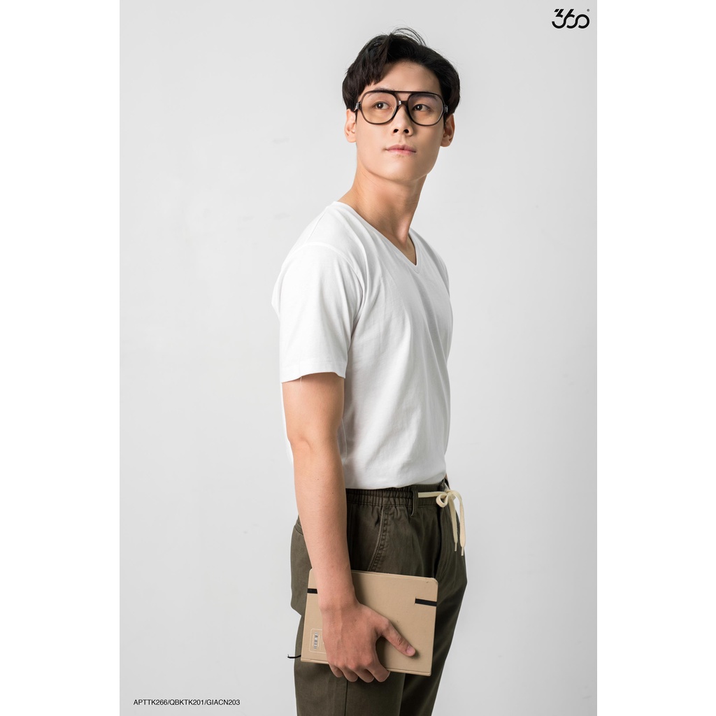 Áo thun trơn cổ tim local brand 360Boutique chất liệu cotton - APTTK266
