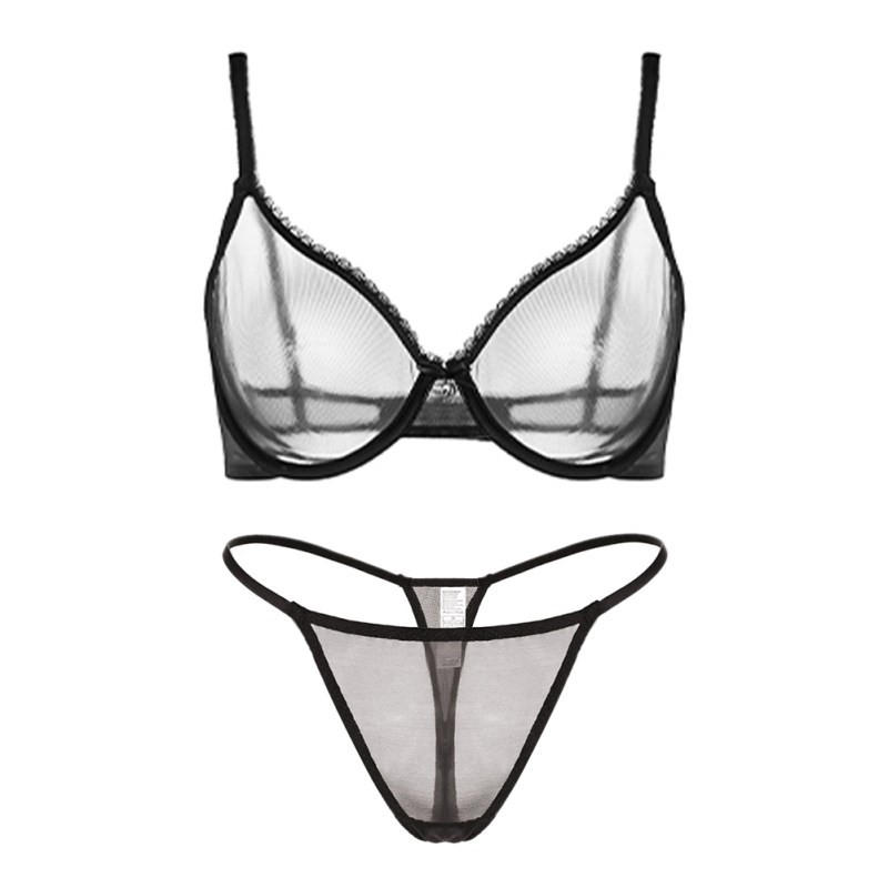 Bộ áo ngực và quần lót VARSBABY D303 N112 ren xuyên thấu siêu mỏng quyến rũ dành cho nữ | BigBuy360 - bigbuy360.vn