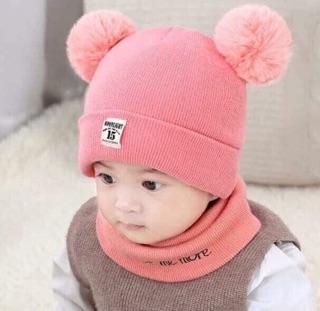 Mũ len kèm khăn trẻ em