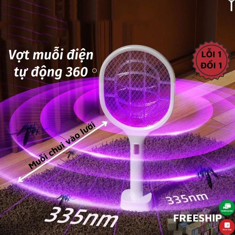 Vợt Bắt Muỗi Đa Năng Đèn Bắt Muỗi Thông Minh Công Nghệ LED Xanh Hút Côn Trùng Bọ Gia Dụng Hoàng Anh