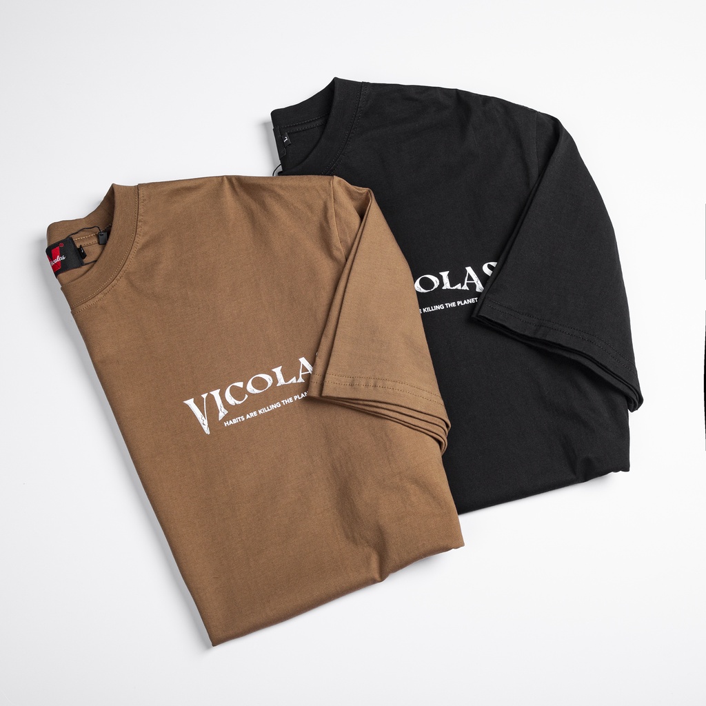 Áo thun unisex vải co giãn 2 chiều Cotton "Habbits are killing the the planet" - V VICOLAS T-SHIRT