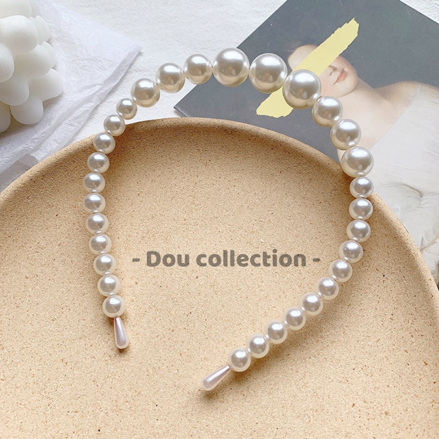 [Nowship2h] Mấn Cài tóc, Bờm tóc nữ đẹp chuỗi hạt ngọc trai nhân tạo dễ thương phong cách Hàn Quốc - Mã CT008