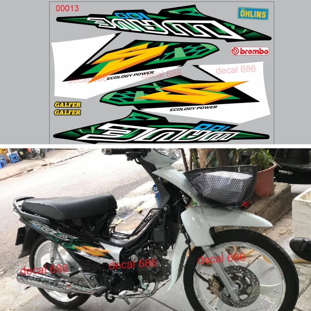 Tem Rời WAVE Thái 204 Trắng Đen Chế Cao Cấp 3 Lớp mẫu 00013 - Decal 86